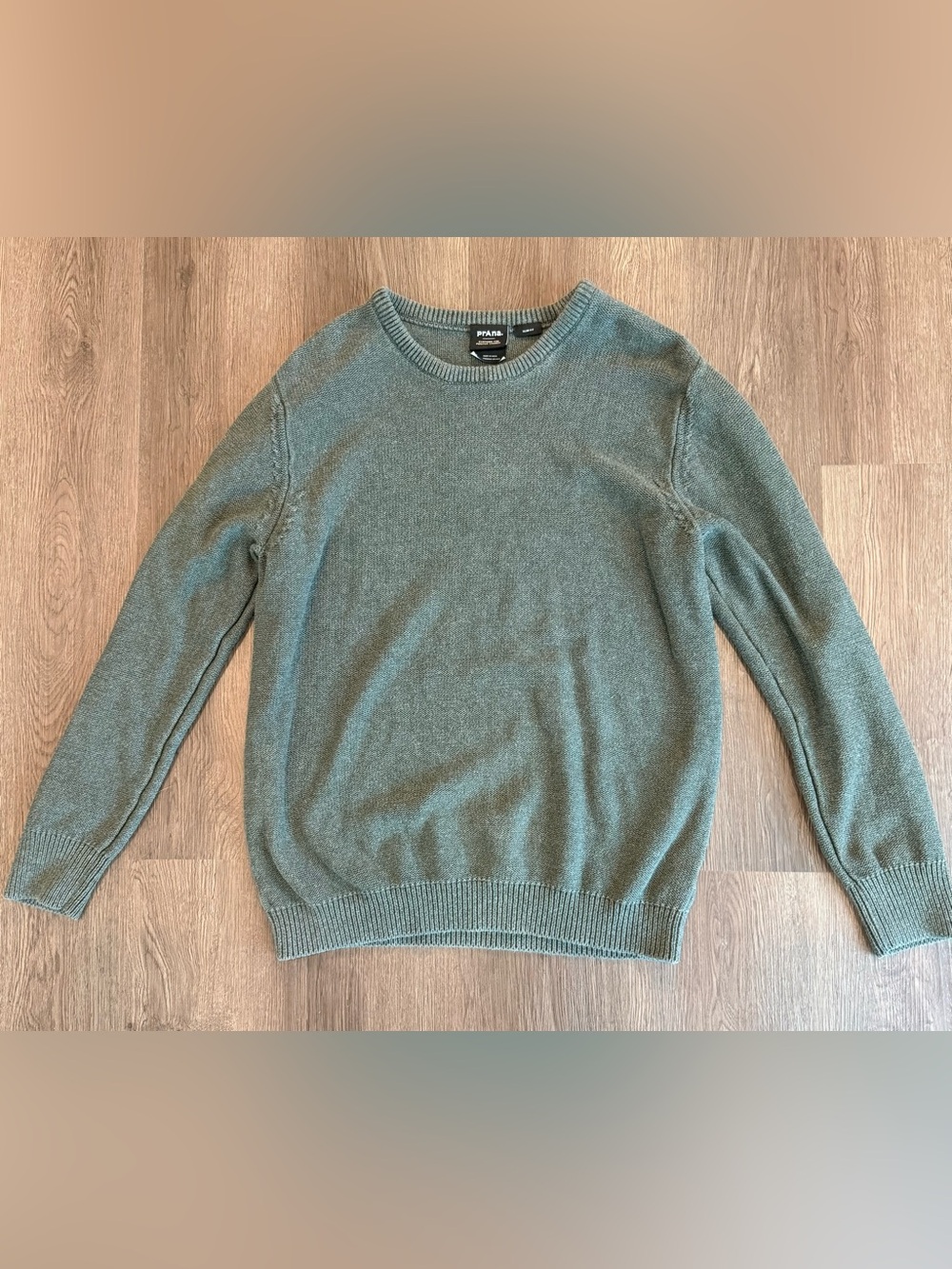 Prana Men’s North Loop Crewneck Slim Sweater in Green Backpacking